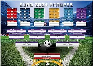 Job Lot of 38 x MOECSHSY EURO 2024 Wall Chart Posters - European Cup 2024 Football -Includes 24 Teams Group