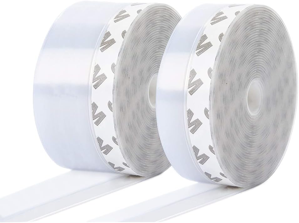 Job Lot of 47 x KEPEAK Silicone Door Bottom Seal Strip Tape, 2.5 500 cm Transparent Weather Stripping for