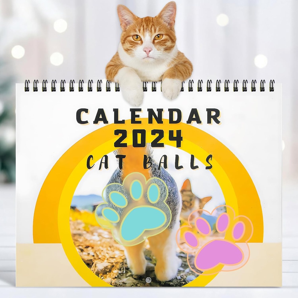 Job Lot of 24 x Allony Funny Cat Calendar 2024 Uk, Cat Calendar 2024 Uk, Men and Cat Lovers Humorous Funny Gift