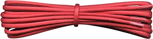 Job Lot of 15 x Fabmania 2 mm Round Red Waxed Cotton Shoelaces - 75 cm length -Thin laces for dress shoes and