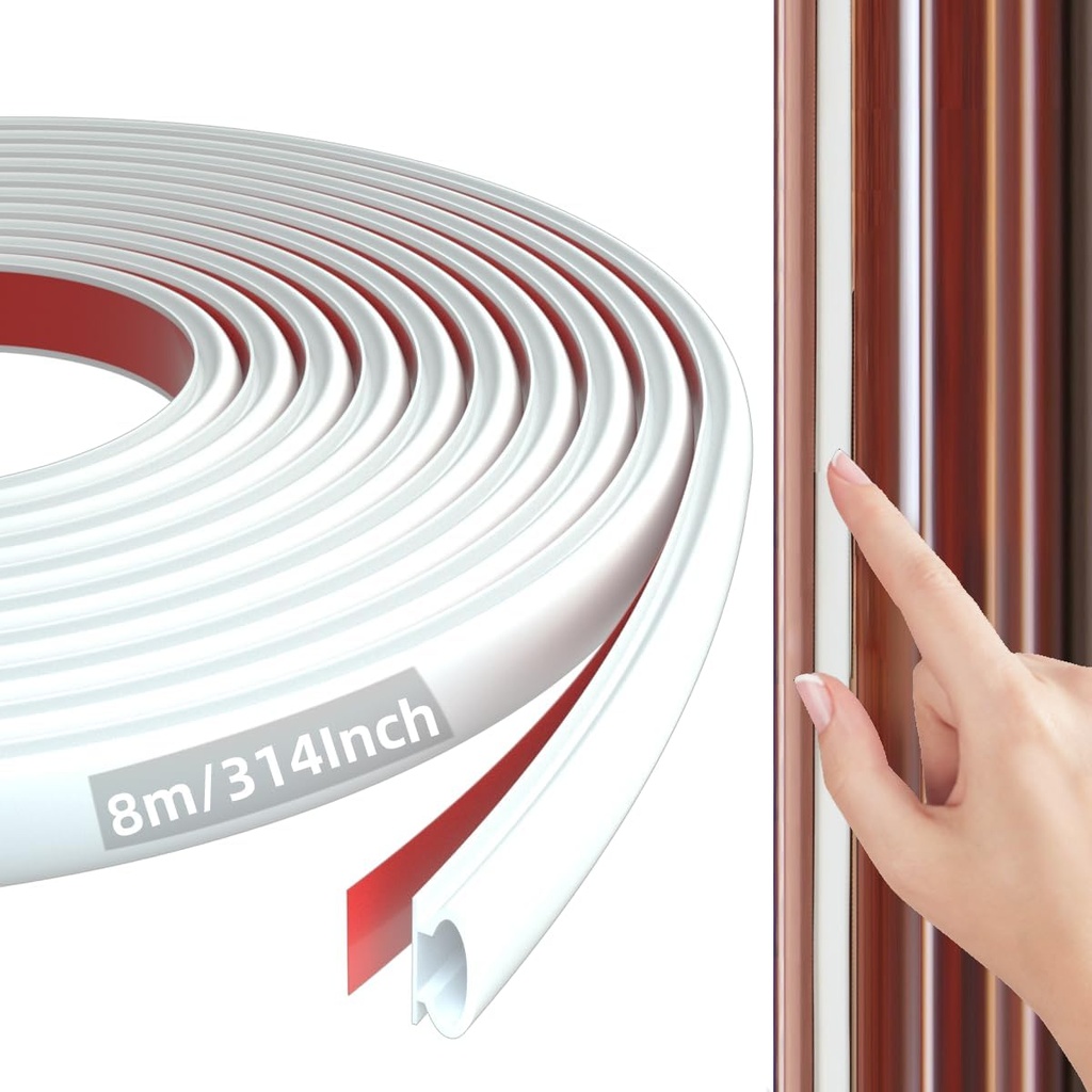 Job Lot of 38 x 8M White D-Shape Rubber Weather Stripping Door Seal Strip Draught Excluder for Doors