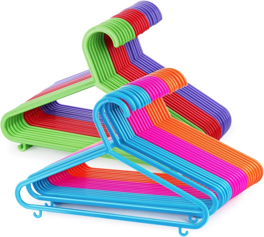 Job Lot of 58 x ilauke 60 Pack Plastic Childrens Clothes Hangers Colourful Plastic Coat Hangers for Kids