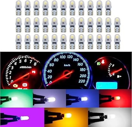 Job Lot of 10 x BeiLan T5 LED Bulbs 74 70 37 17 2721 3825 PC74 PC37 2LED SMD3020 for Car Interior Gauge Clust