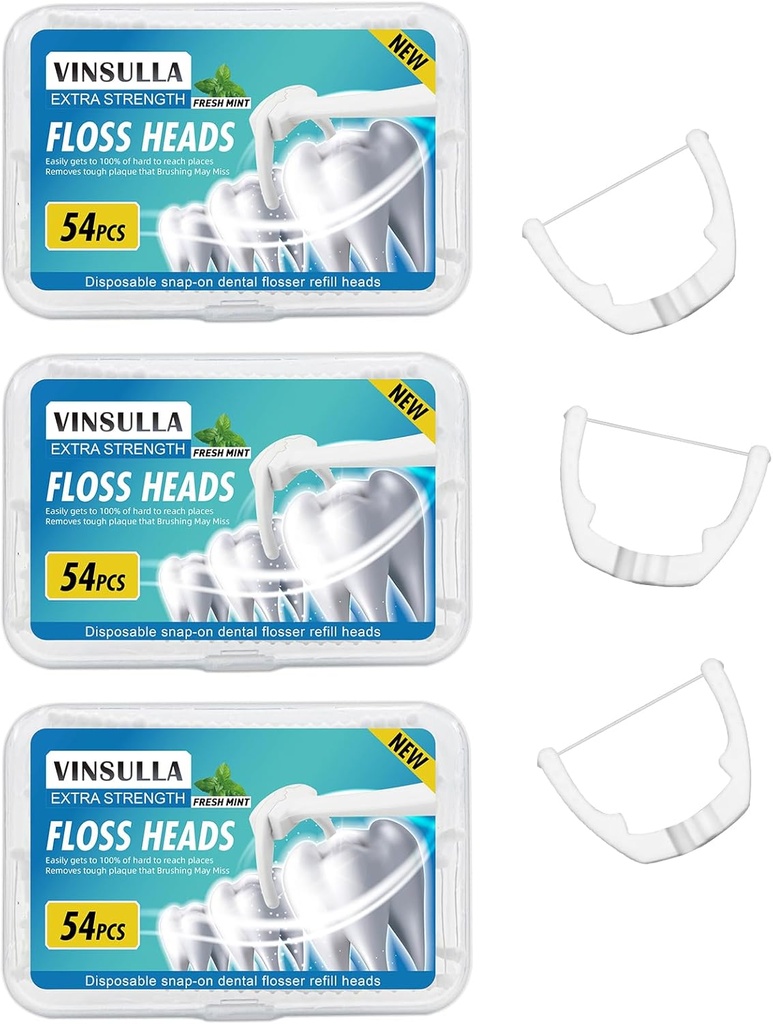 Job Lot of 9 x Ultraclean Access Flosser Mint Refill Heads 54 Count (Pack of 3)