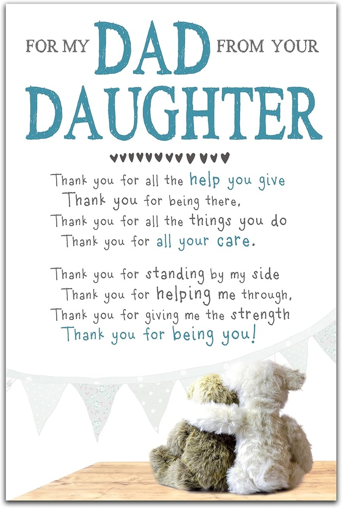 Job Lot of 50 x Father's Day Card for Dad From Daughter, Adorable Father's Day Card For Dad From Daughter, Fathers