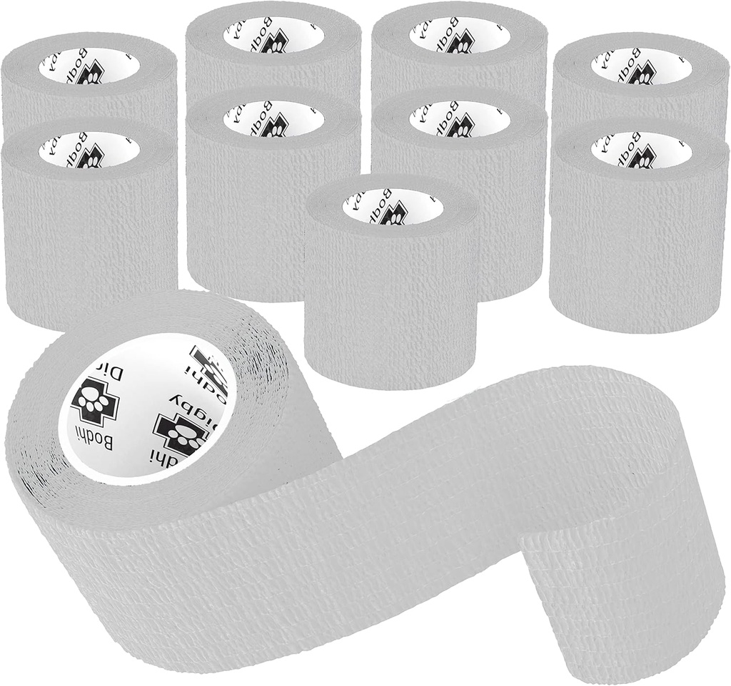 Job Lot of 25 x Bodhi & Digby Vet Wrap - 5cm x 4.5m. Pack of 10 White Cohesive Bandages Individually Wrapped