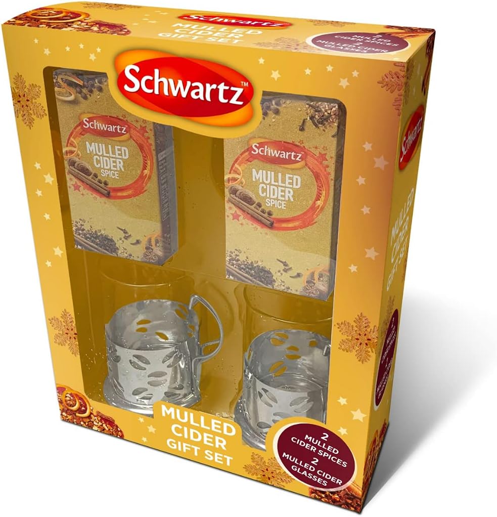 Job Lot of 7 x Schwartz Mulled Spice Gift Set - (2 Mulled Cider Spices and 2 Mulled Cider Glasses)