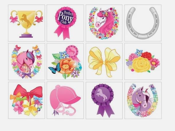 Job Lot of 860 x Pony Temporary Tattoos (Pack of 24) - Horse Pinata Loot/Party Bag Fillers