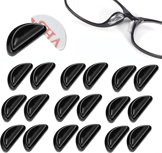 Job Lot of 12 x Eyeglass Nose Pads, 10 Pairs Adhesive Soft Silicone Anti-Slip Eyewear Nose Pads, Air Chamber