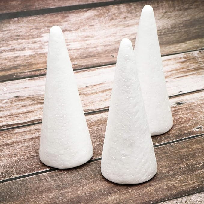 Job Lot of 6 x Happyyami 10PCS/ 18. 5 * 7CM Foam Cones Craft Cone Shaped Crafts DIY White Crafts Cake Tower