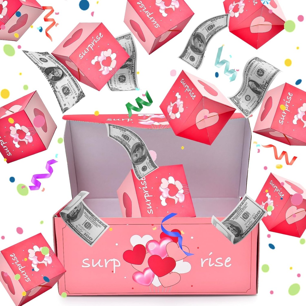 Job Lot of 6 x Happy Birthday Money Box, Birthday Money Box Cash Gift Pull Gift Box, Money Gift Box