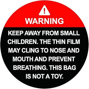 Job Lot of 6 x 2 inch 300PCS Warning Keep Away from Small Children Suffocation Hazard Stickers