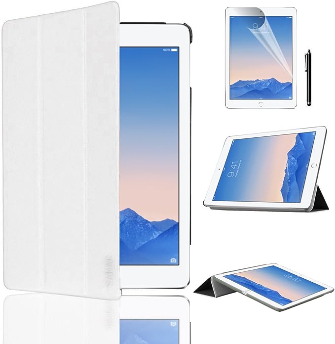 Job Lot of 23 x SAMAR - Supreme Quality New Apple iPad Air 2 Tablet (Released Oct 2014) Cream, Ultra Slim Cream Case Cover Stand+ FREE HD Screen Protector with cleaning cloth, FREE Stylus