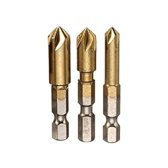 Auction Lot - 13 x Brand New 1/4'' Hex Shank HSS Countersink Drill Bit 5 Flute 
