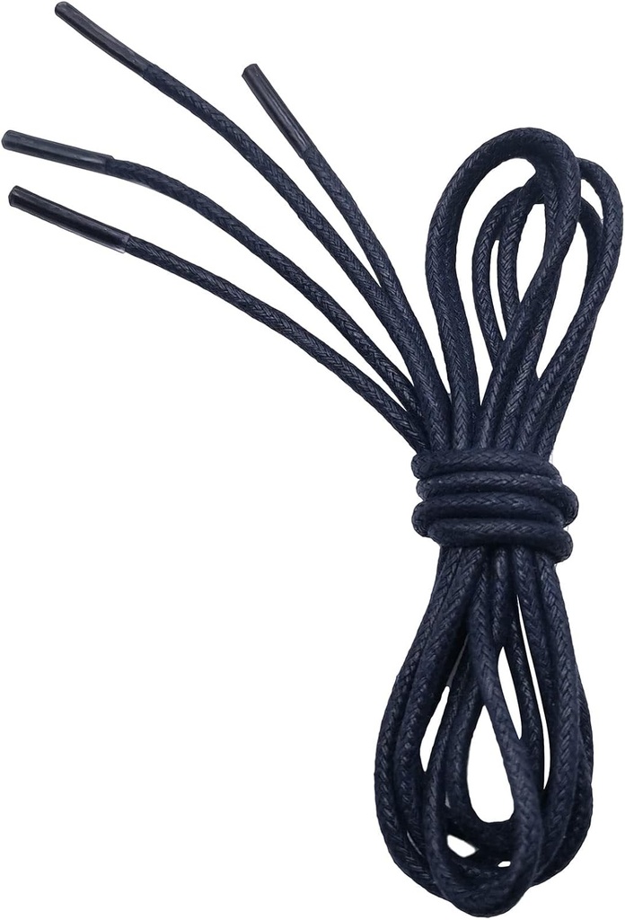 Job Lot of 17 x VSUDO 120cm Waxed Navy Blue Shoe Laces, 2.5mm Thin Round Navy Blue Laces 