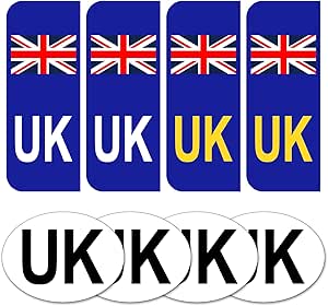 Job Lot of 79 x QUACOWW 8 Pieces UK Magnetic Car Sticker Self Adhesive UK Car Stickers UK Car Number Plate S