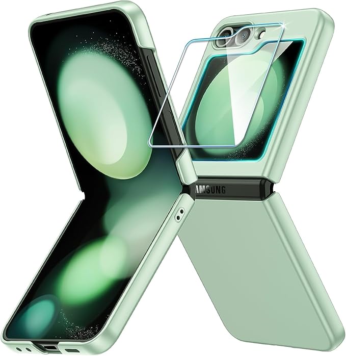 Job Lot of 12 x QiiStar Case for Samsung Galaxy Z Flip 6,Galaxy Z Flip6 Phone Case with Screen Protector (Green)