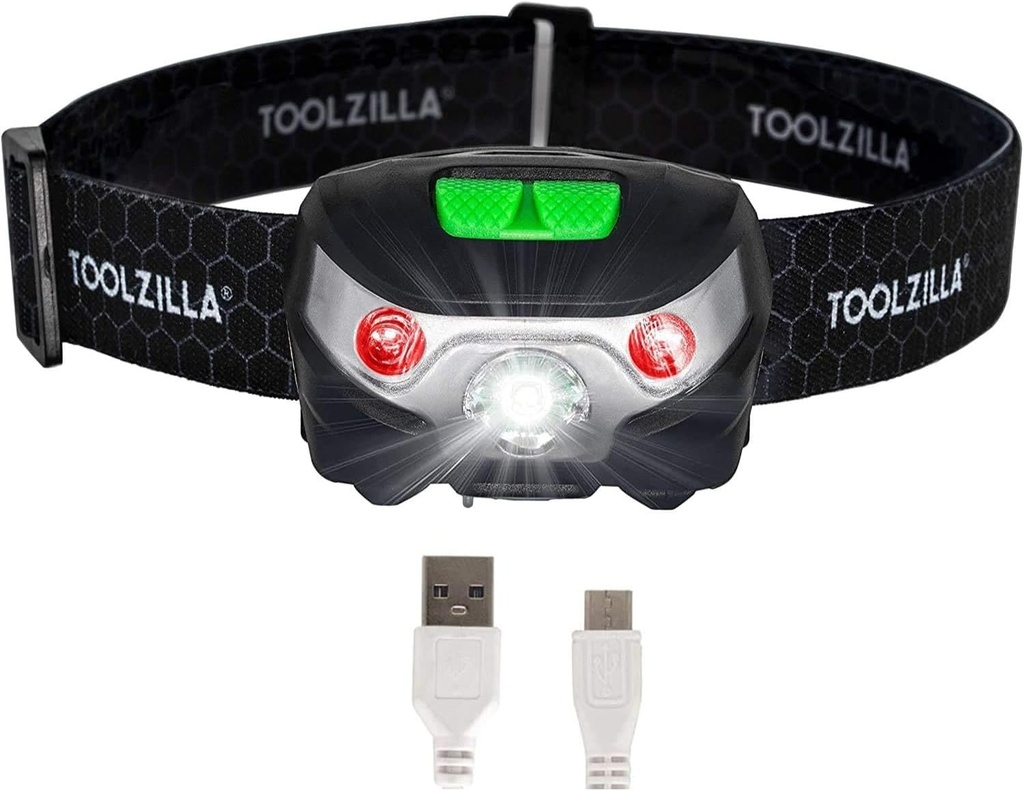 TOOLZILLA LED Head Torch, USB Rechargeable