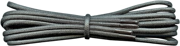 Job Lot of 26 x Fabmania Laces Small Round Waxed 2/2.5mm Shoelaces for Fashion Dress Casual Shoes Boots Me (Grey)