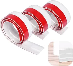 Job Lot of 21 x Lesolar 3 Pack Self-Adhesive Under Door Sweep Weather Stripping Soundproof Rubber Bottom Seal Strip Draft Stopper 2" W x 39" L Total Length 3 Meters White 