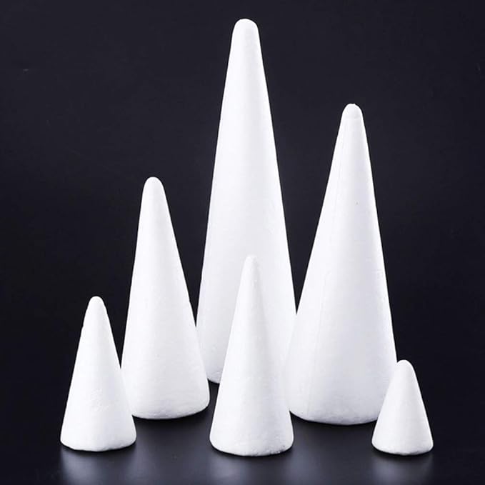 Job Lot of 25 x Kids Toys 6PCS/ 24. 5 * 10CM Foam Cones Craft Cone Shaped Crafts DIY White Crafts Cake Towers