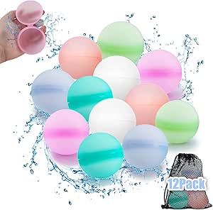 Job Lot of 8 x Reusable Water Balloons for Kids, 12PCS Refillable Water Balloons Water Bombs for Kids Holiday Essentials