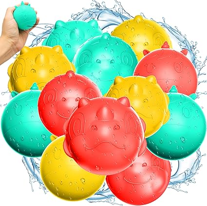 Job Lot of 17 x 12PCS Reusable Water Balloons, Silicone Water Balloons with Mesh Bag