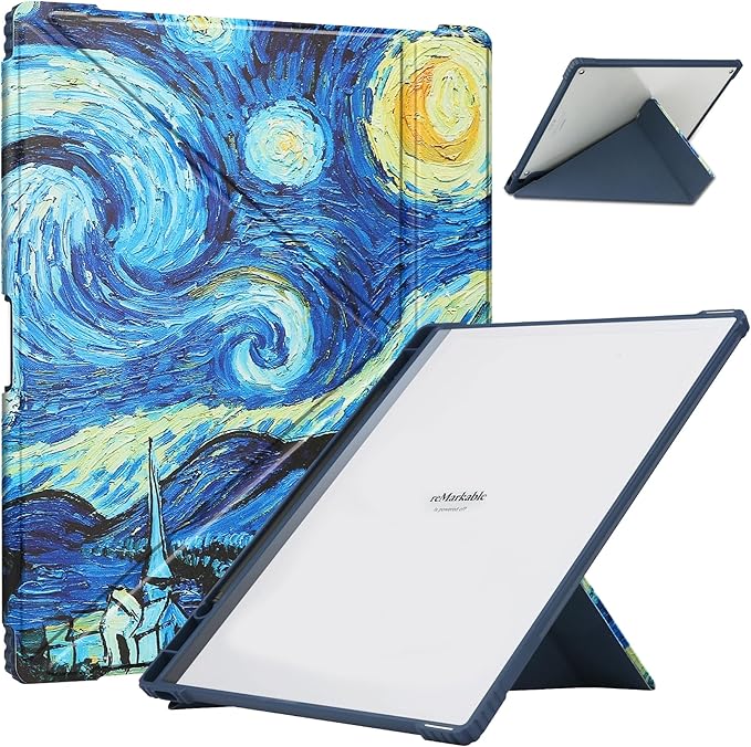 Job Lot of 11 x HGWALP Remarkable 2 Case with Pen Holder, Slim Lightweight Book Folios with Built-in Pen Holder&Clear Transparent Shockproof Back Shell Compatiable with Remarkable 2 Digital Paper-Starry Sky