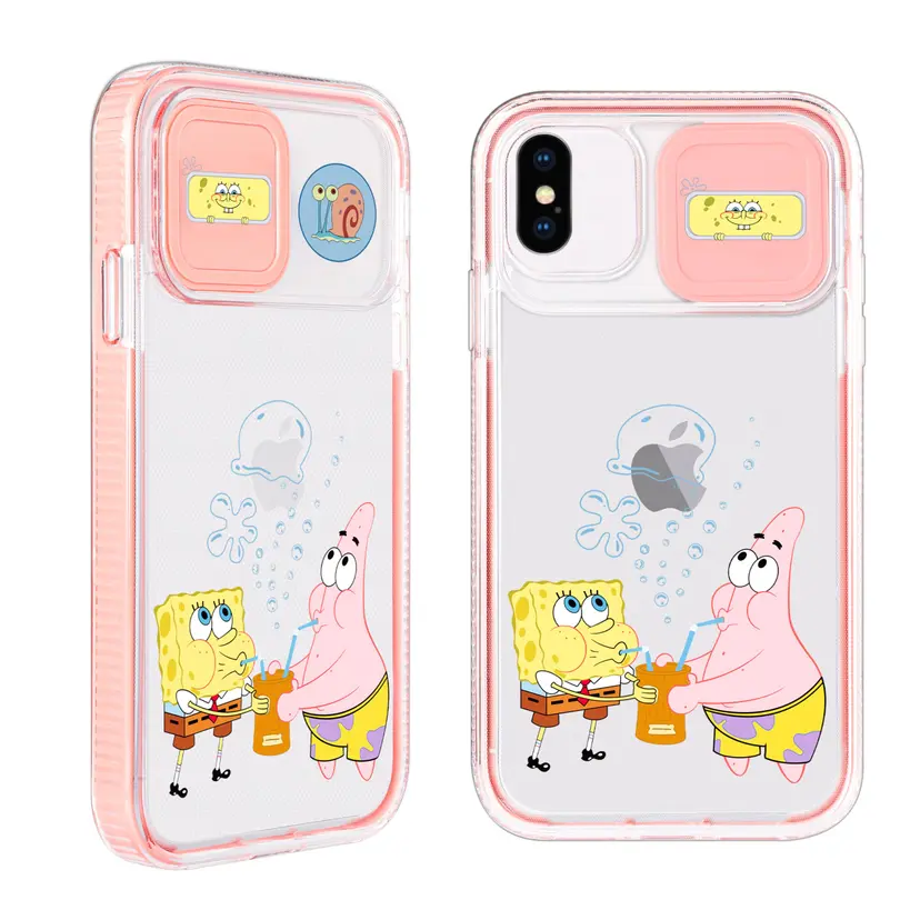 Job Lot of 64 x Qerrassa for iPhone XS Phone Case Cute Cartoon Character with Slide Camera Cover for iPhone