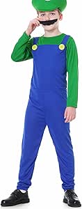 Job Lot of 16 x VISVIC Super Costume Brothers Cosplay Costume Fancy Dress Outfit Halloween Carnival Costume Unisex Men's Women Adult Kids Teens, Boy Green, S