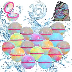 Job Lot of 5 x 16Pcs Reusable Water Balloons, Water Balloons Self Sealing, Magnetic Water Balloons for Kids