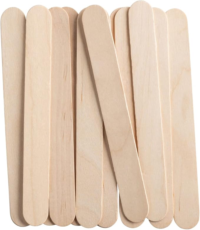 Job Lot of 10 x [100 Count] Jumbo 6 Inch Wooden Multi-Purpose Popsicle Sticks, Craft, ICES, Ice Cream, Wax, Waxing, Tongue Depressor Wood Sticks (Box of 50 Packs)