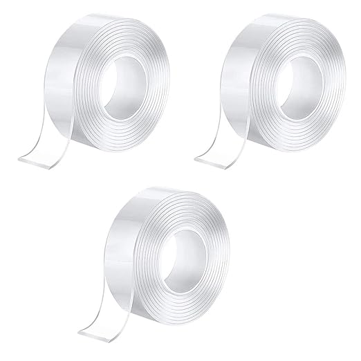 Job Lot of 23 x NA 3pcs Double Sided Tape Heavy Duty Clear Double Sided Tape Nano Adhesive Tape Removable Reusable Traceless Strong Mounting Tape for Carpet Photos Wall Posters Kitchen Party etc 1Mx3CMx2MM