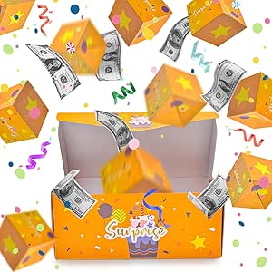 Job Lot of 21 x Happy Birthday Money Gift Box for Cash Gifts, Surprise Pop Up Money Gift Box, Money Presentation Box for Cash Gifts