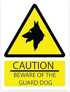 Job Lot of 4 x RDLCAR Beware of the Dog Signs, Durable Outdoor Gate Warning Notice - Guard Dog Signages