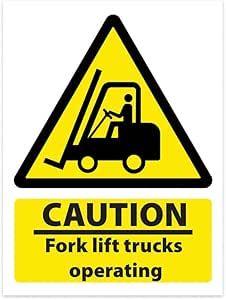 Job Lot of 36 x RDLCAR Safety Caution Fork Lift Trucks Operating Sign - High Visibility Warning Sign for Workplace