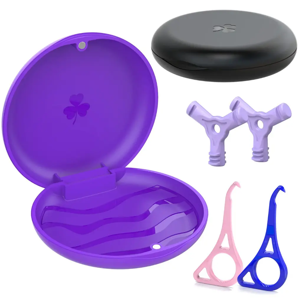 Job Lot of 7 x ARGOMAX Aligner and Retainer Case - Black and Purple Brace Box, 2 Piece Mouth Guards Travel