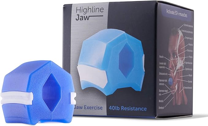 Job Lot of 50 x Highline Jaw Exerciser Jawline Exerciser Chew Facial Toner Chin Exerciser (Jet Blue)