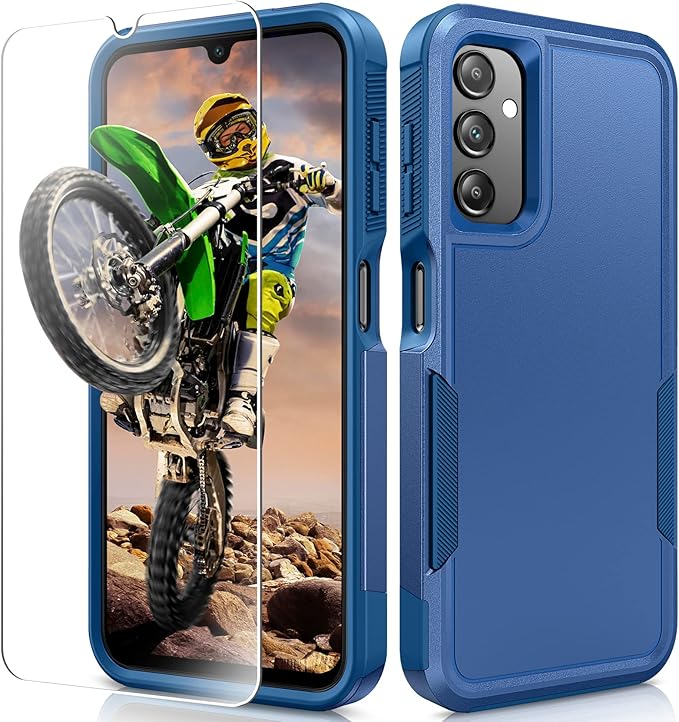 Job Lot of 50 x punbor Case for Samsung Galaxy A14 4G/5G: 360 Full Protection Shockproof Phone Cover Premium Hybrid Dual Layer Military Grade Mobile Case Rugged Matte Drop Protective Phone Case Blue