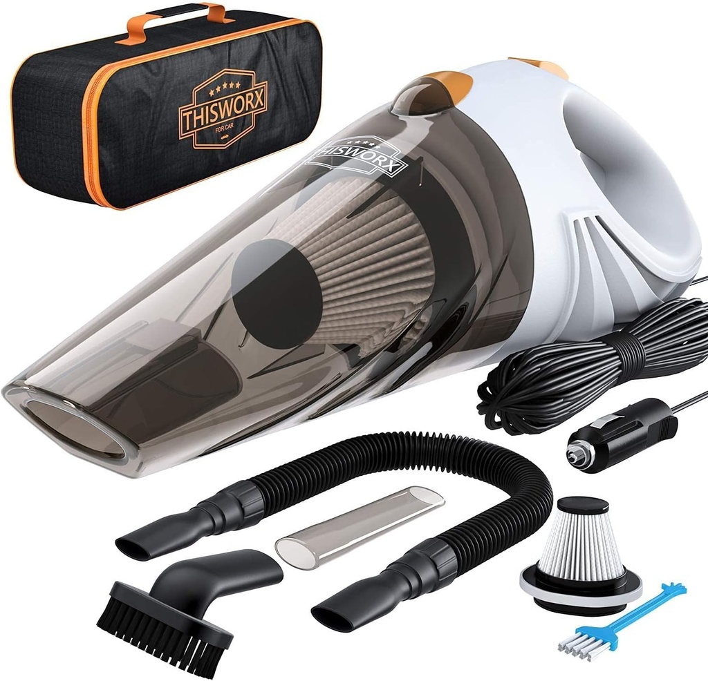 ThisWorx Car Vacuum Cleaner - Portable Handheld Vacuum Cleaner w/Strong Suction - 12V