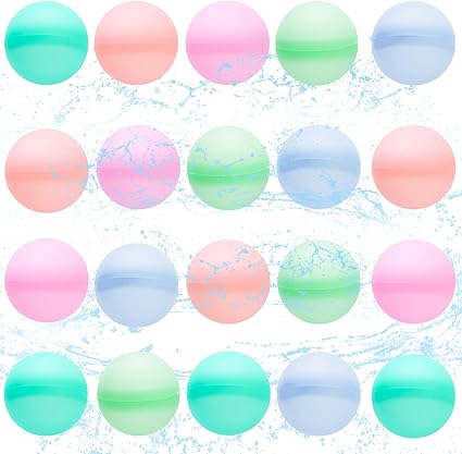 Job Lot of 19 x Reusable Water Balloons for Kids Adults, 20PCS Silicone Water Balls, Summer Outdoor Toys, Pool Toys