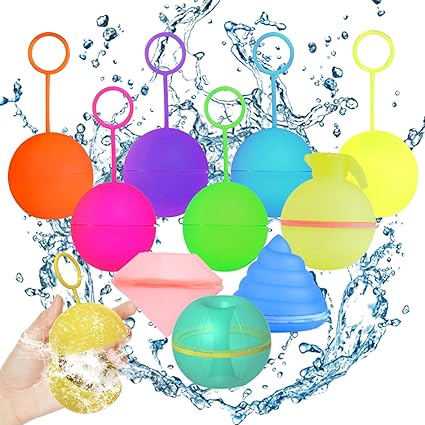 Job Lot of 26 x Water Balloons, 10PCS Reusable Water Bombs Silicone Water Balls Summer Water Toy for Kid Adults Water Games Outdoor Activities