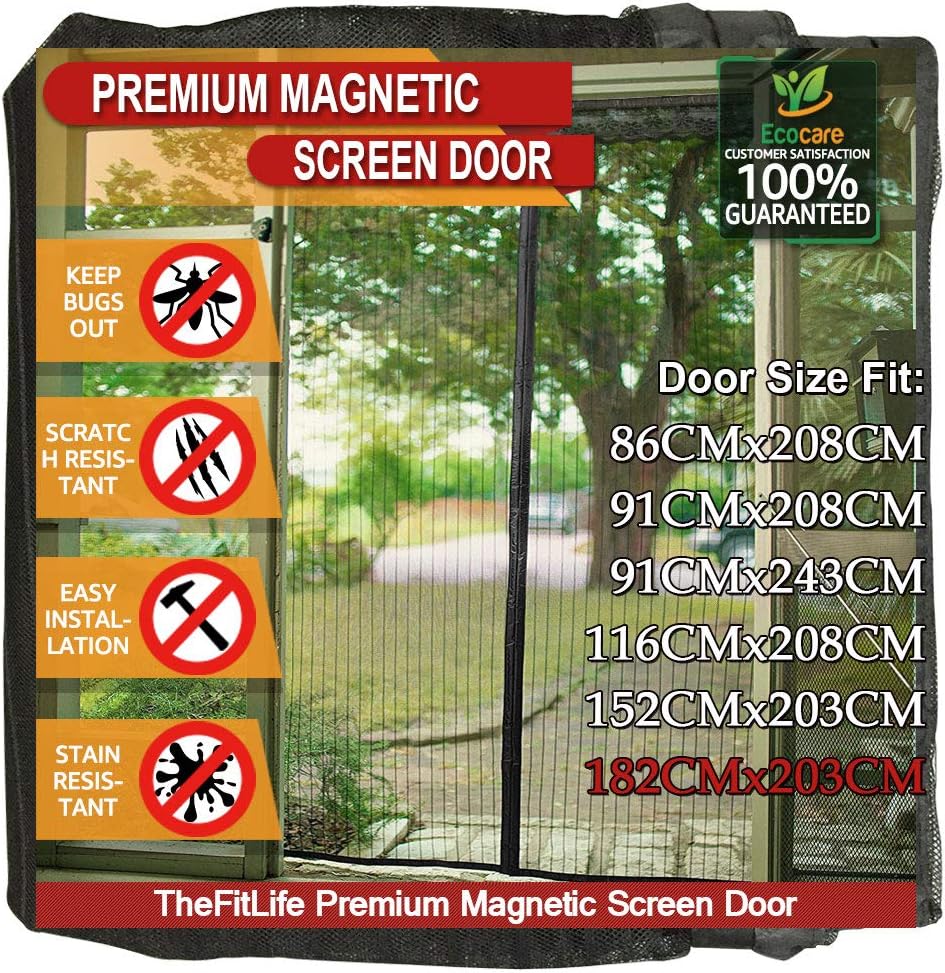 Job Lot of 7 x TheFitLife Magnetic Fly Screens for Doors - Heavy Duty Mesh Curtain with Full Frame Hook