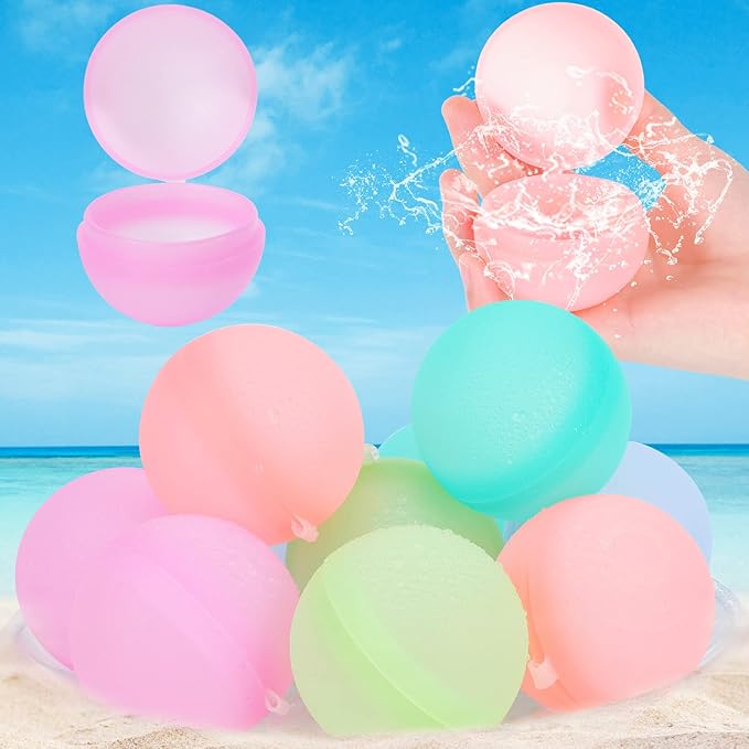 Job Lot of 4 x Reusable Water Balloons for Kids Adults, 10PCS Silicone Water Balls, Summer Outdoor Toys, Pool Toys for Kids Adults Family Summer Garden Games