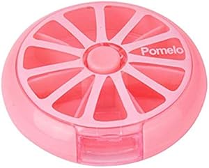 Job Lot of 46 x SMIN 1 Pcs Creative Portable Mini 7 Day Weekly Circular Shape Rotary Cute Fruit Style Pill Storage Case Box (Pink)