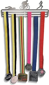 Job Lot of 21 x Tollington Stores Medal Hanger Display 'Triathlon Female' Stainless Steel Triple