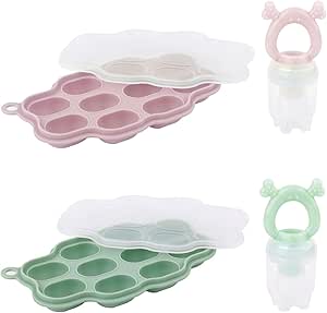 Job Lot of 10 x 2pcs Baby Breastmilk Popsicle Moulds, Baby Food Freezer Tray and Baby Fruit Feeders Baby Food Freezer Storage Containers Feeder and Teether