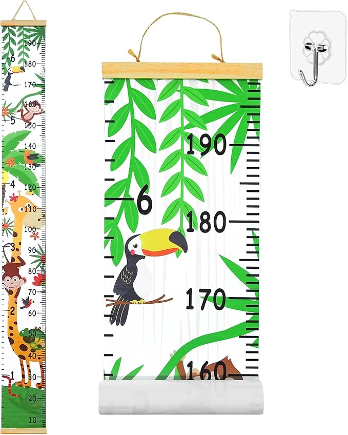 Job Lot of 59 x WAIZHIUA Baby Growth Chart, Nursery Height Charts for Kids, Canvas Wall Hanging Rulers Height Measuring Rulers for Kids Boys Girls, 200cm x 20cm(Green)