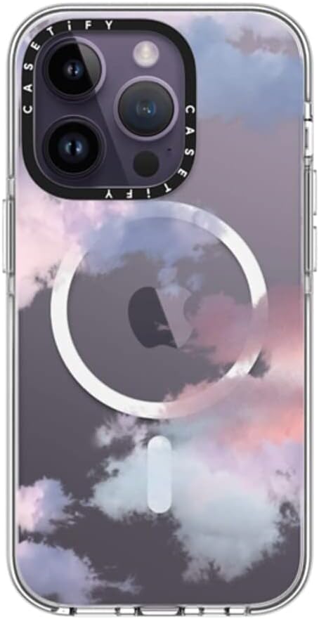 CASETiFY Clear iPhone 14 Pro Case [Not Yellowing / 6.6ft Drop Protection/Compatible with Magsafe (Clouds)