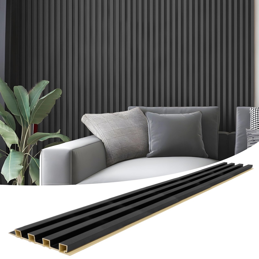 Art3d Slat Wall Panel for Modern Decor, WPC Acoustic Diffuser Panel, 8-Pack 96 x 6 in. 32 Sq. Ft